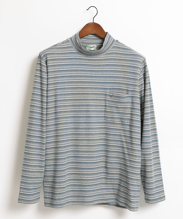 ボーダーハイネックTシャツ