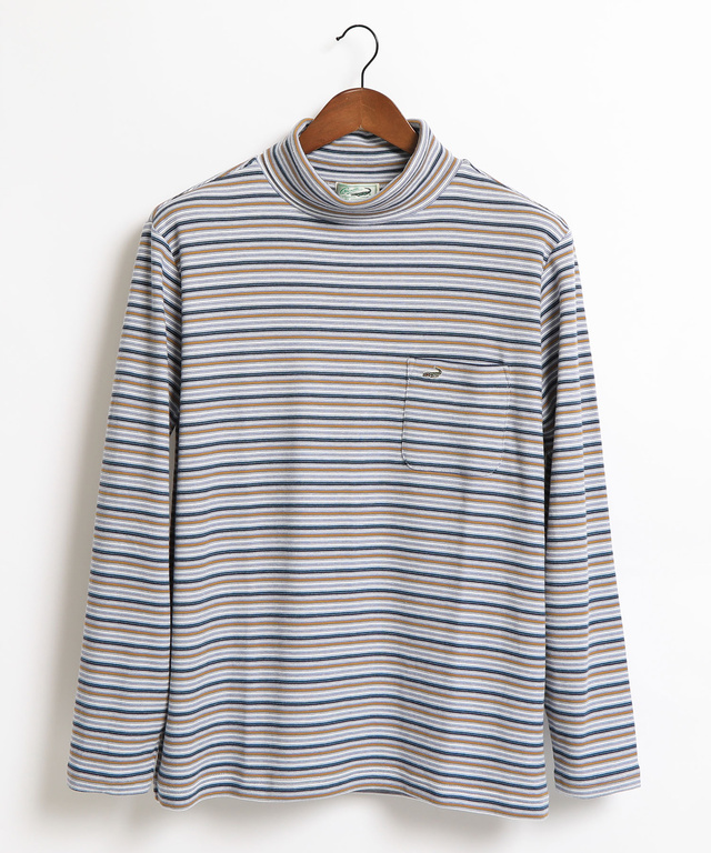 ボーダータートルネックTシャツ