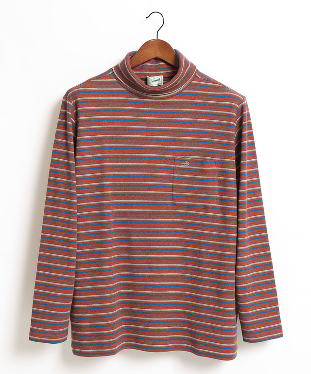 ボーダータートルネックTシャツ