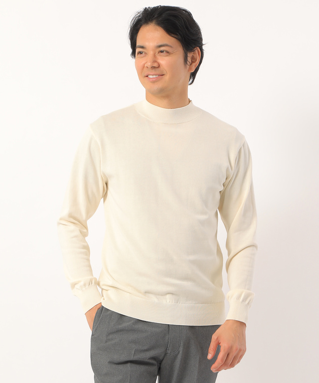 14ゲージモックネックニット【手洗いOK】【直営店・WEB限定商品】