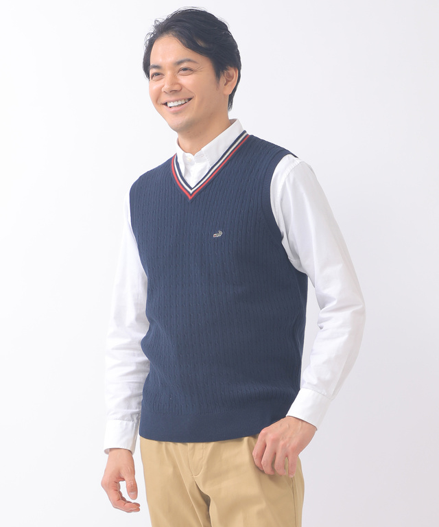 コットン チルデン ベスト【手洗いOK】