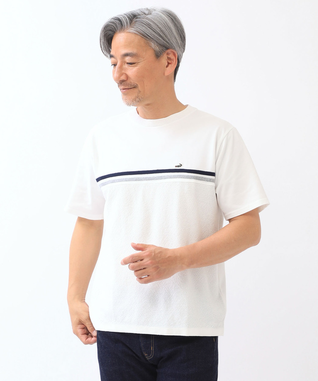 ドッキング ニット Tシャツ【手洗いOK】【吸汗速乾】