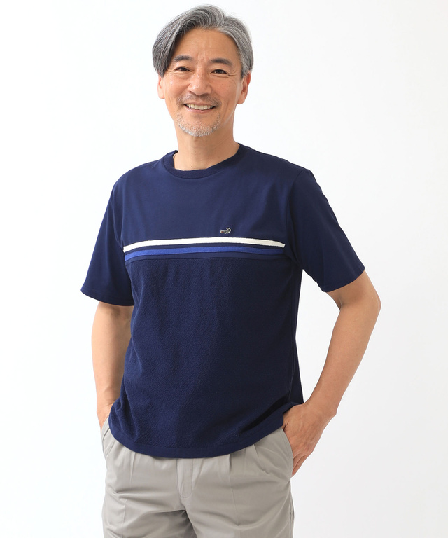 ドッキング ニット Tシャツ【手洗いOK】【吸汗速乾】
