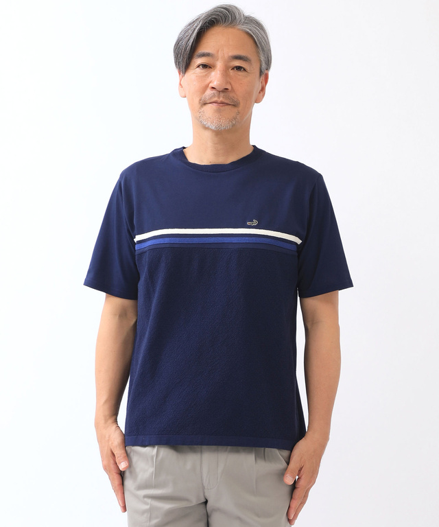 ドッキング ニット Tシャツ【手洗いOK】【吸汗速乾】