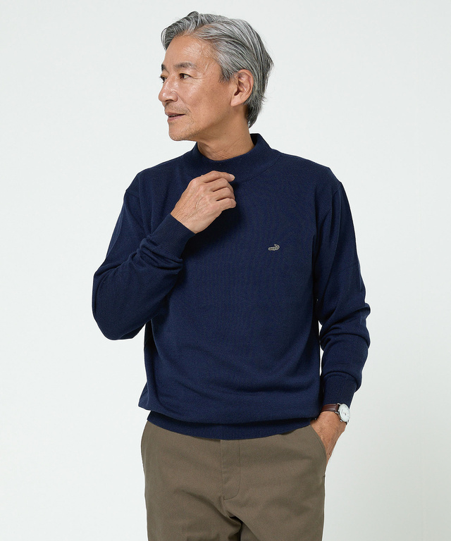 ハイゲージ ハイネック ニット【手洗いOK】