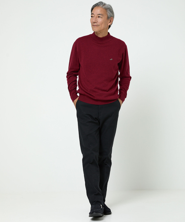 ハイゲージ ハイネック ニット【手洗いOK】