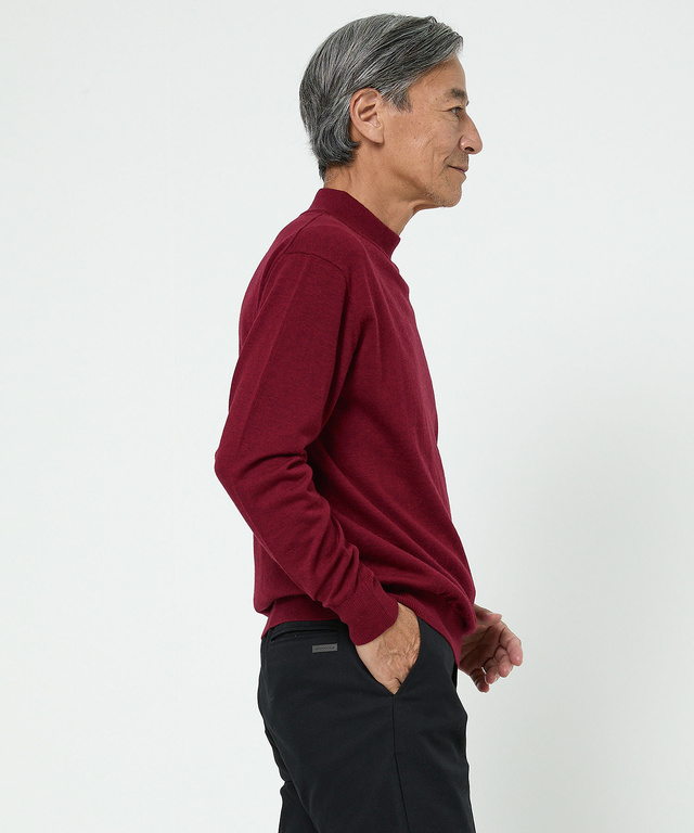 ハイゲージ ハイネック ニット【手洗いOK】