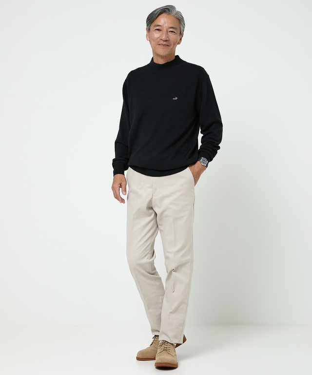 ハイゲージ ハイネック ニット【手洗いOK】