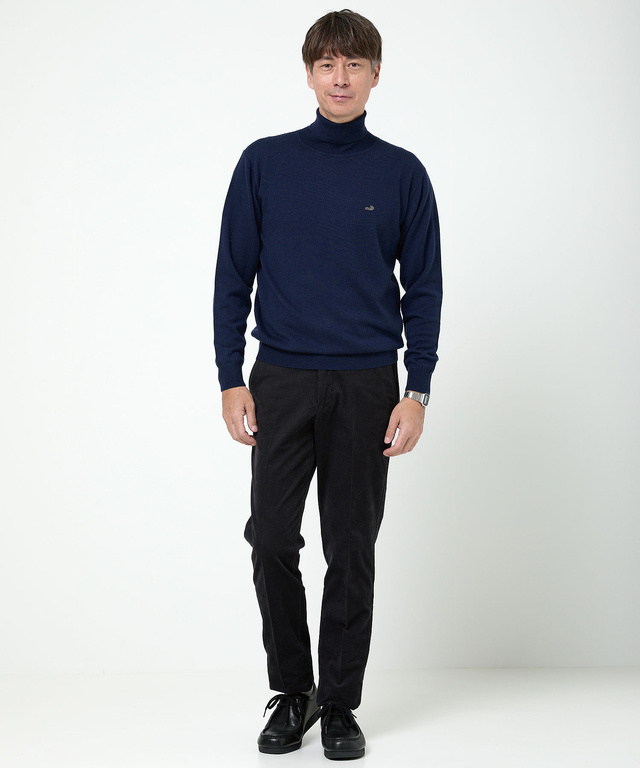 ハイゲージ タートルネック ニット【手洗いOK】