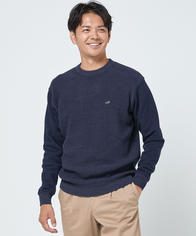 メンズ】デイリーユースに嬉しい スムースニット - クロコダイル