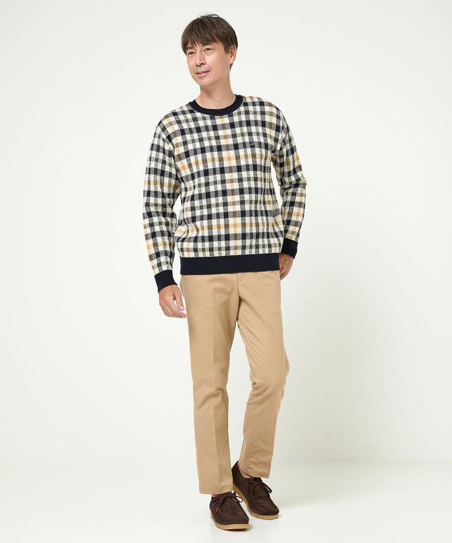 クロコダイルタータン クルーネック セーター