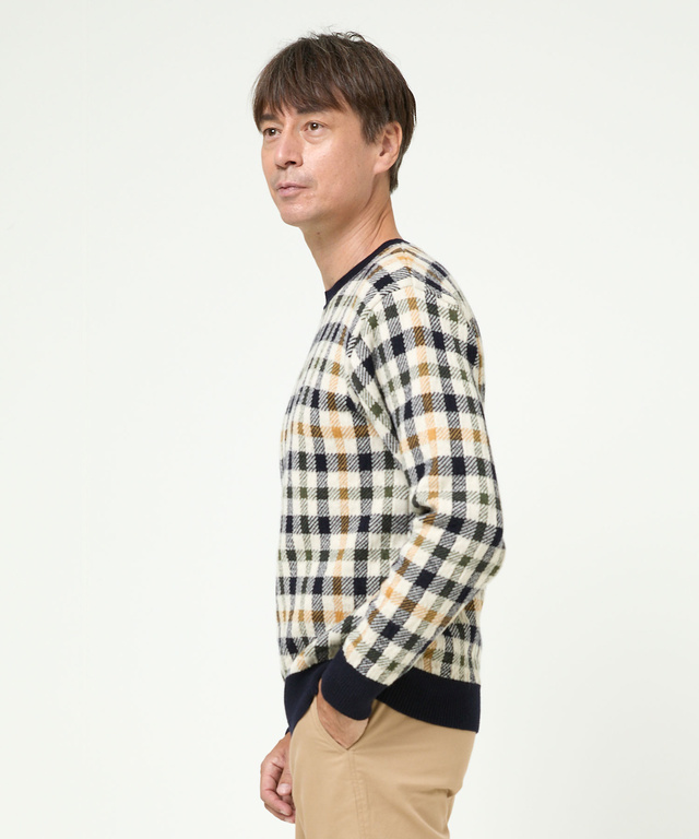 クロコダイルタータン クルーネック セーター