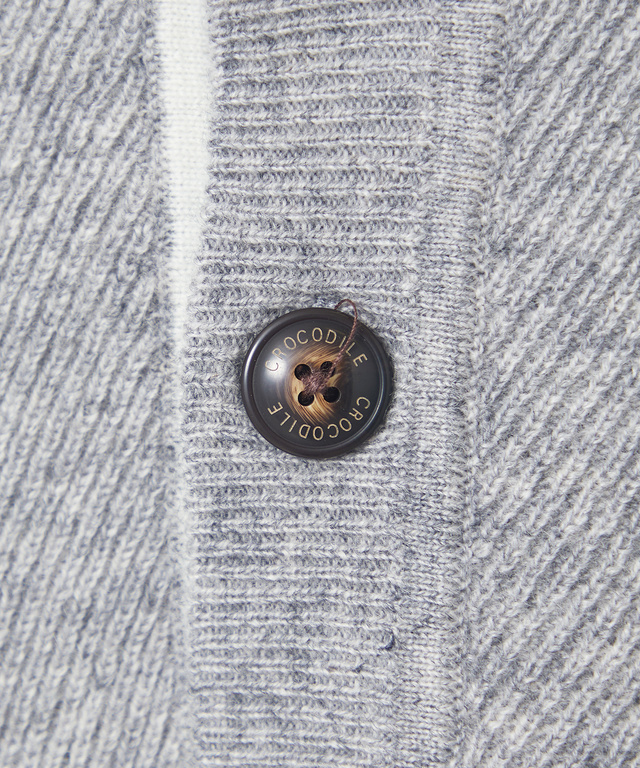 ウールブレンド 地柄 ヘンリーネック ニット【手洗いOK】