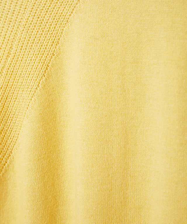 ウールブレンド 地柄 ヘンリーネック ニット【手洗いOK】