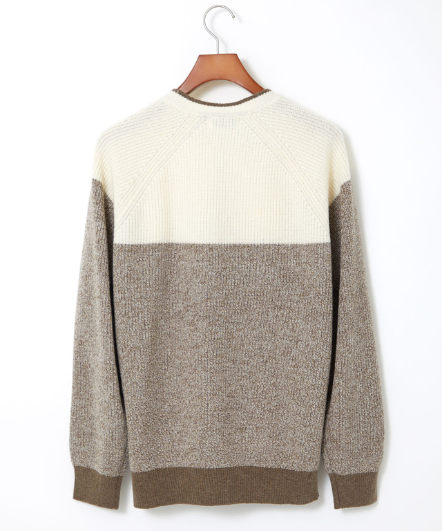 ブロック配色 クルーネック ニット