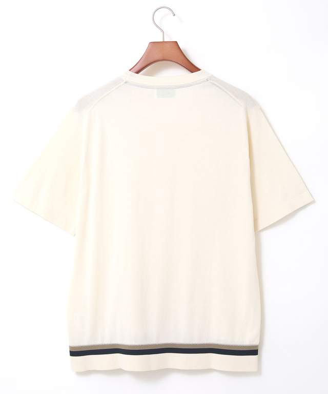 ラインデザイン ニット Tシャツ【接触冷感】【手洗いOK】