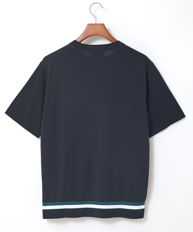 ラインデザイン ニット Tシャツ【接触冷感】【手洗いOK】