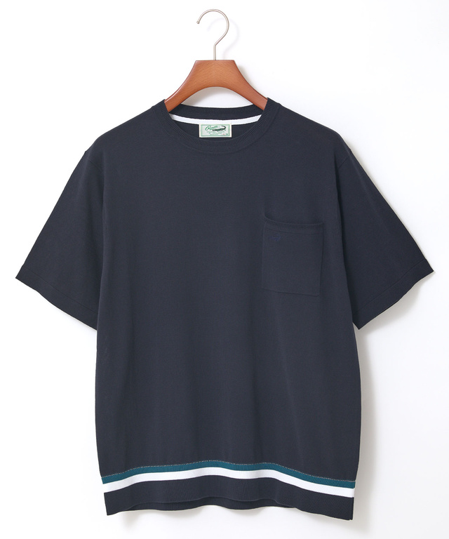 ラインデザイン ニット Tシャツ【接触冷感】【手洗いOK】