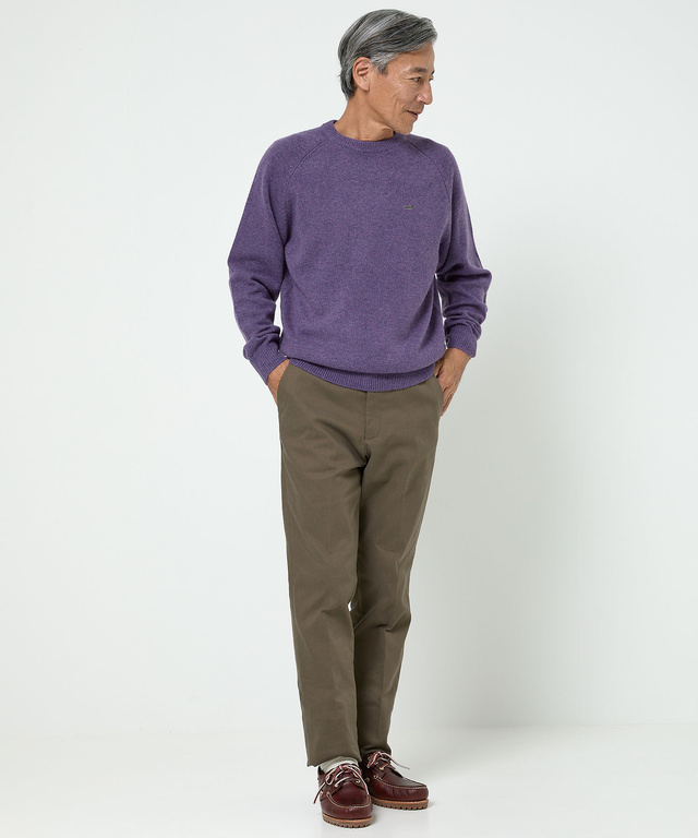 ウールブレンド ラインデザイン ニット【手洗いOK】