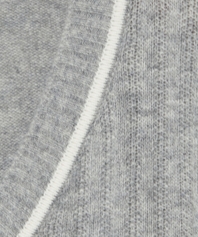 襟配色 Vネック ニット【手洗いOK】