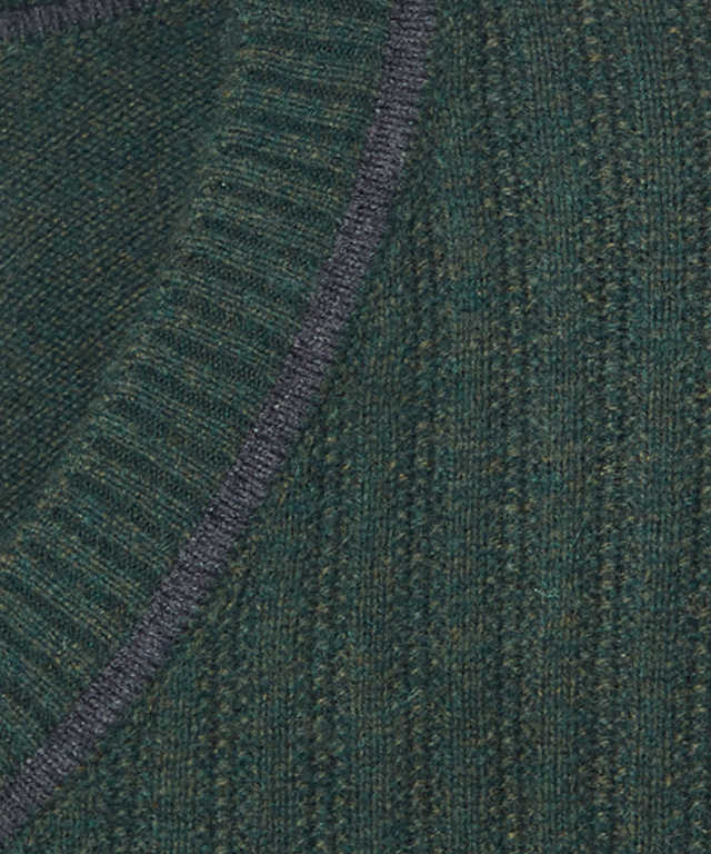 襟配色 Vネック ニット【手洗いOK】