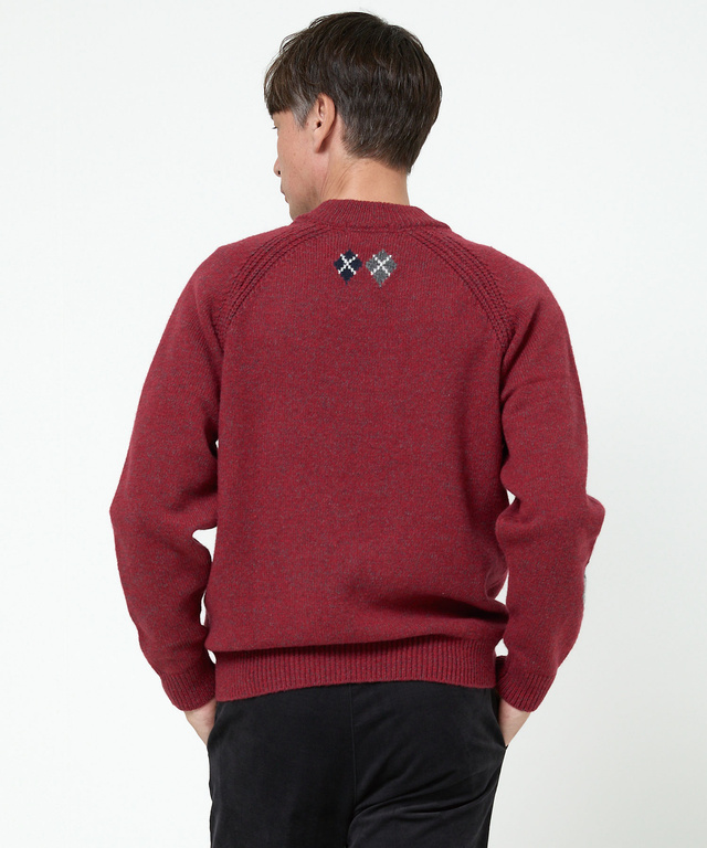 ハーフジップ 配色 ニット