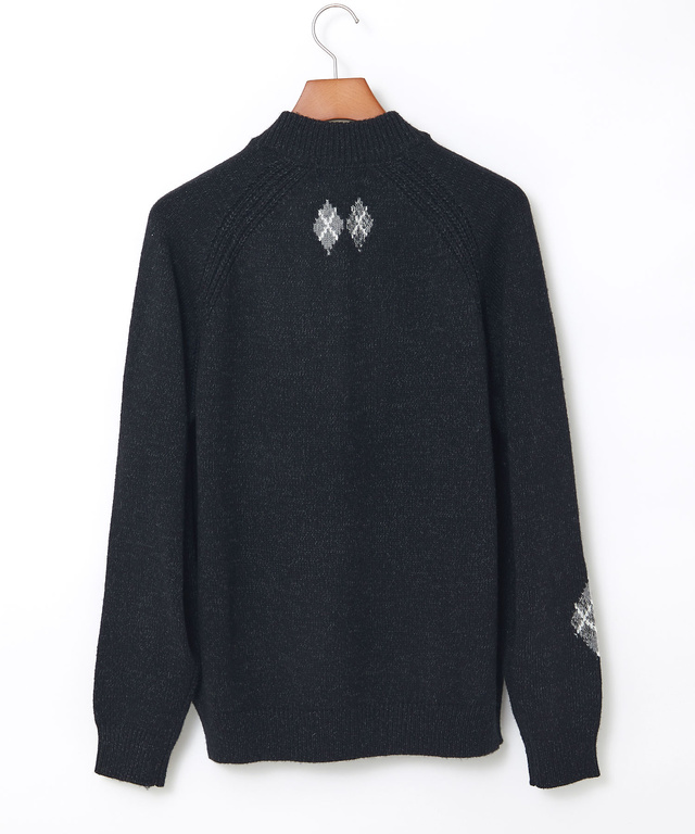 ハーフジップ 配色 ニット