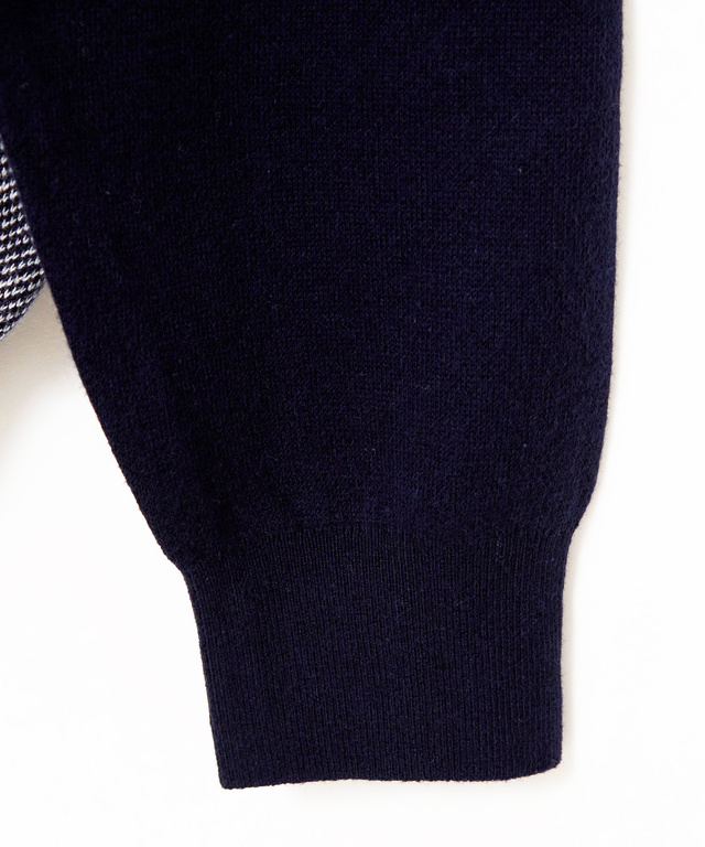 ブロックチェック柄 配色 ニット【手洗いOK】