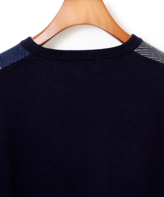 ブロックチェック柄 配色 ニット【手洗いOK】