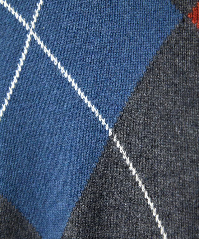 ウールブレンド アーガイル柄 ニット【手洗いOK】