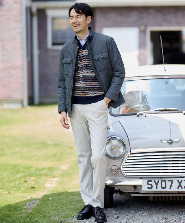 フェアアイル柄 Vネック ベスト【手洗いOK】