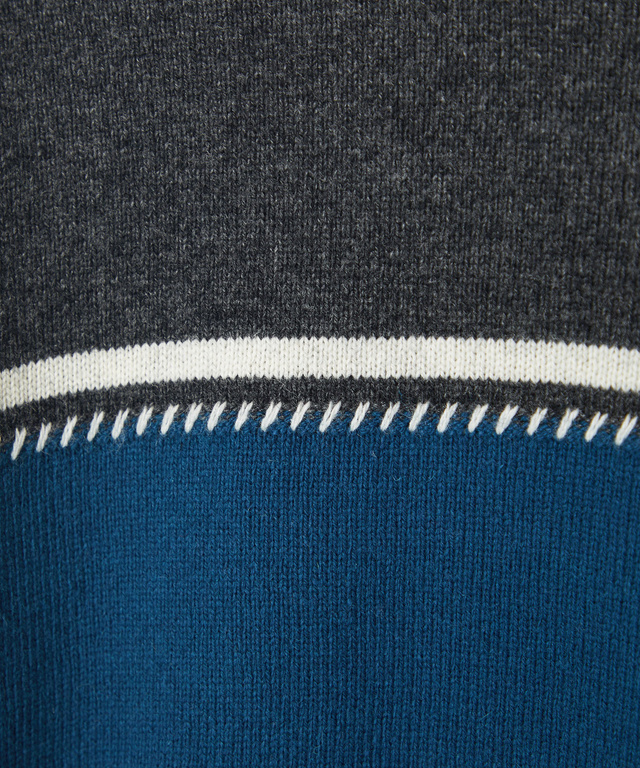 ウールブレンド ワイドボーダー ニット 【手洗いOK】