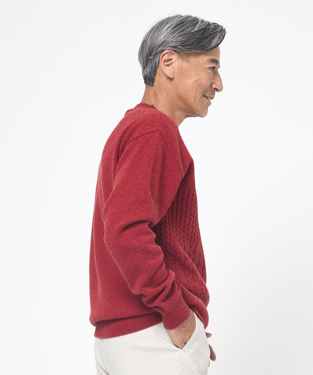 ラムウール マルチパターン ニット