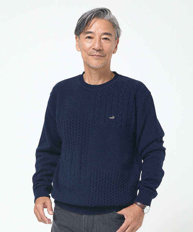 ラムウール マルチパターン ニット