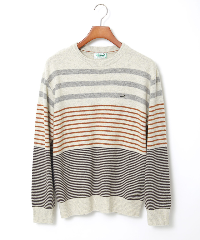 ウールブレンド ボーダー柄 ニット【手洗いOK】