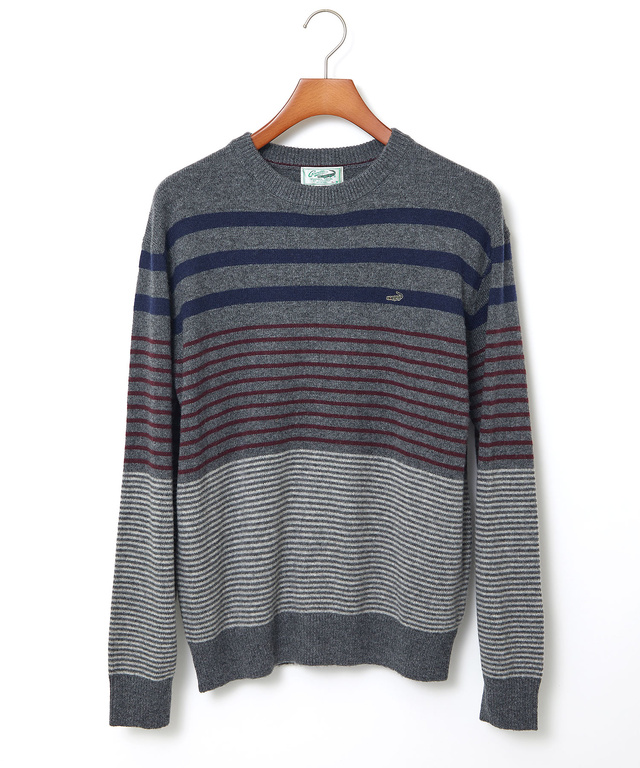 ウールブレンド ボーダー柄 ニット【手洗いOK】
