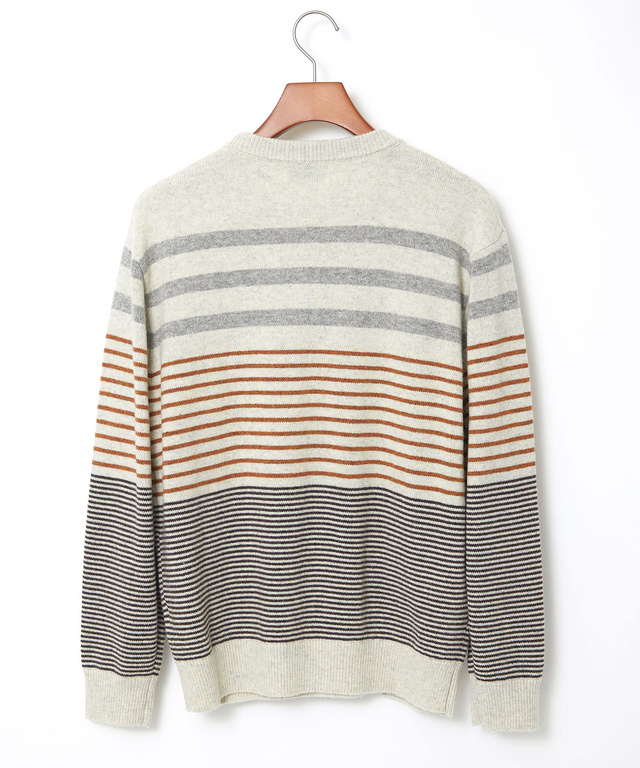 ウールブレンド ボーダー柄 ニット【手洗いOK】