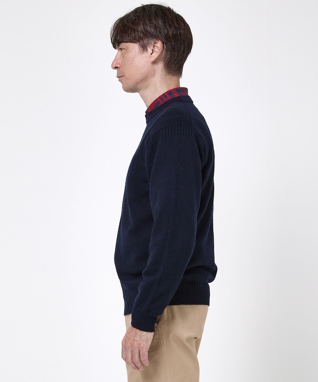 ウールブレンド ガンジー ニット【手洗いOK】