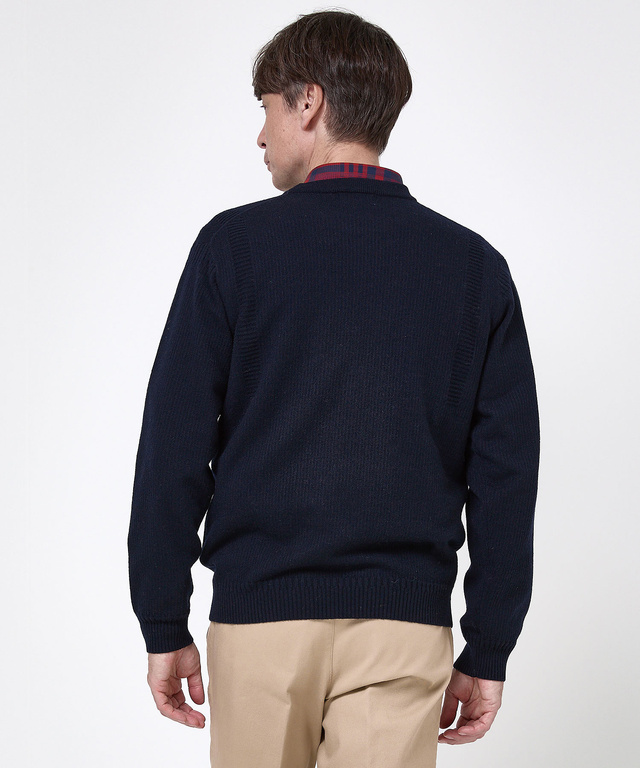 ウールブレンド ガンジー ニット【手洗いOK】