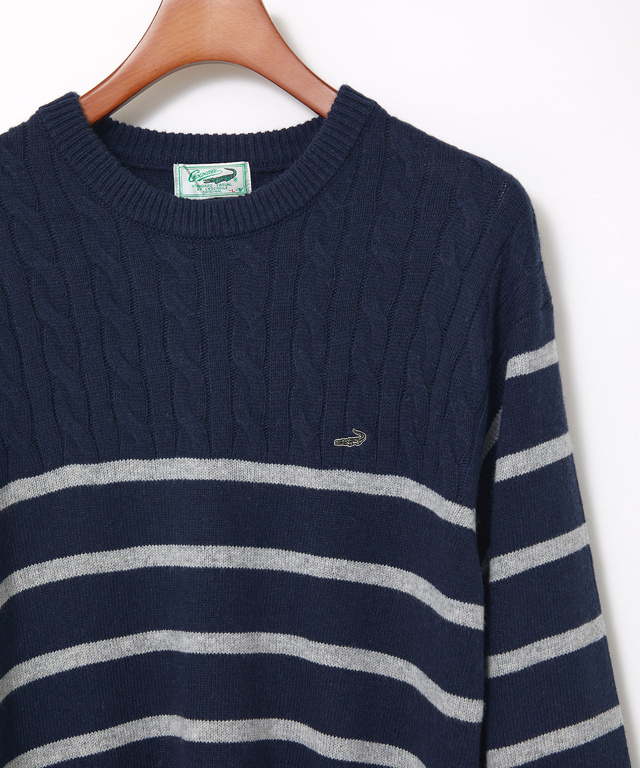 ウールブレンド 切り替え ニット【手洗いOK】