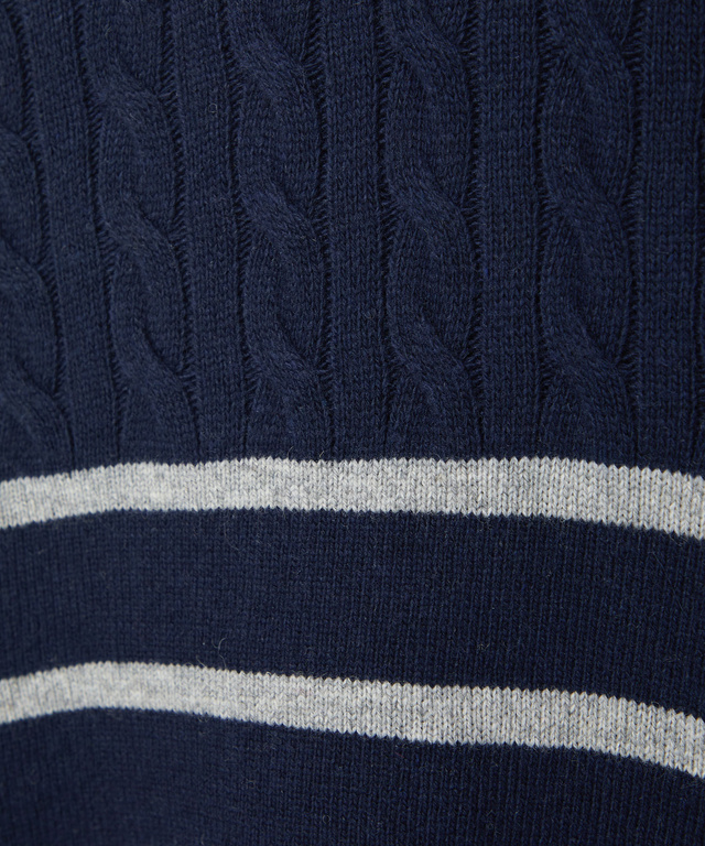 ウールブレンド 切り替え ニット【手洗いOK】