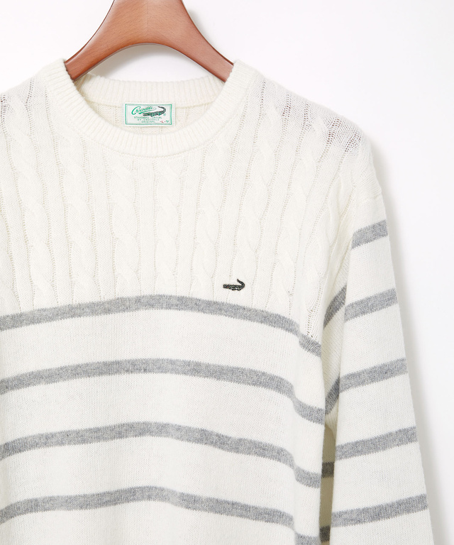 ウールブレンド 切り替え ニット【手洗いOK】