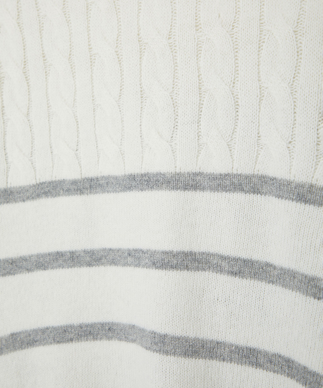 ウールブレンド 切り替え ニット【手洗いOK】