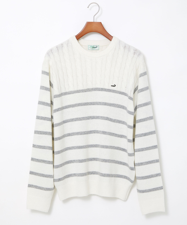 ウールブレンド 切り替え ニット【手洗いOK】