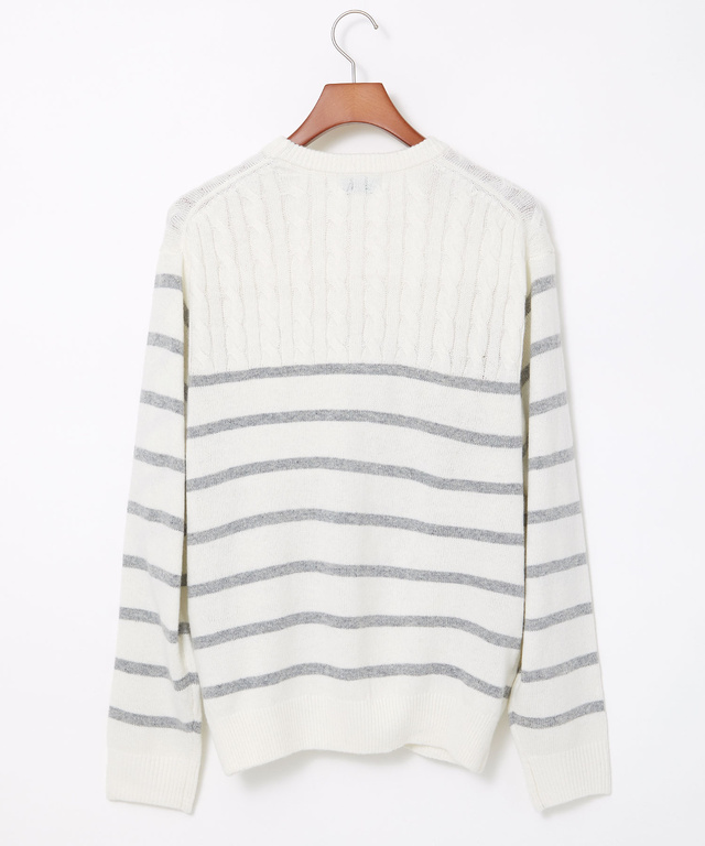 ウールブレンド 切り替え ニット【手洗いOK】