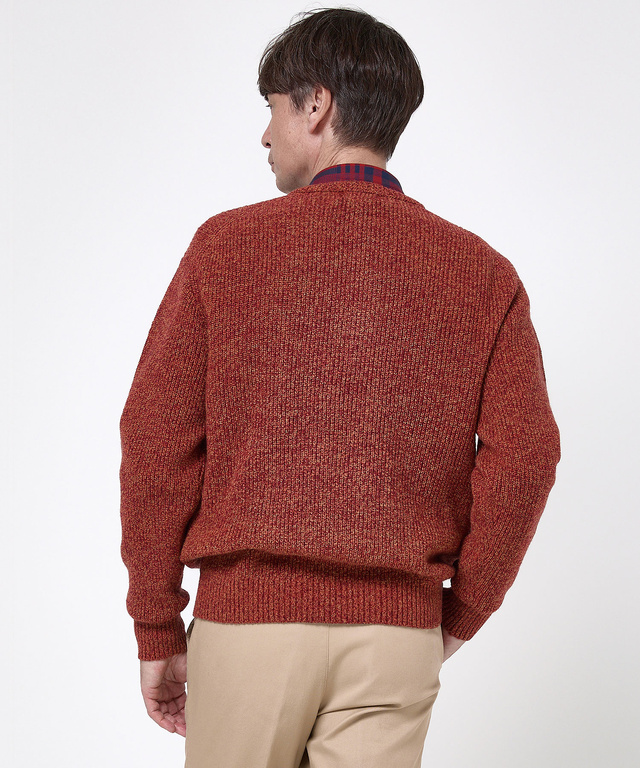 ウールブレンド ヘンリーネック ニット【手洗いOK】