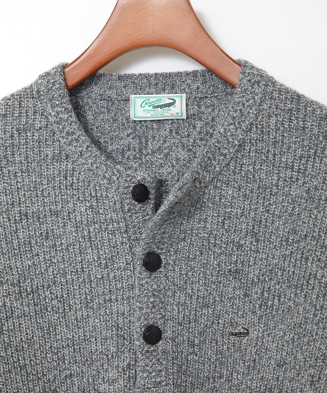 ウールブレンド ヘンリーネック ニット【手洗いOK】