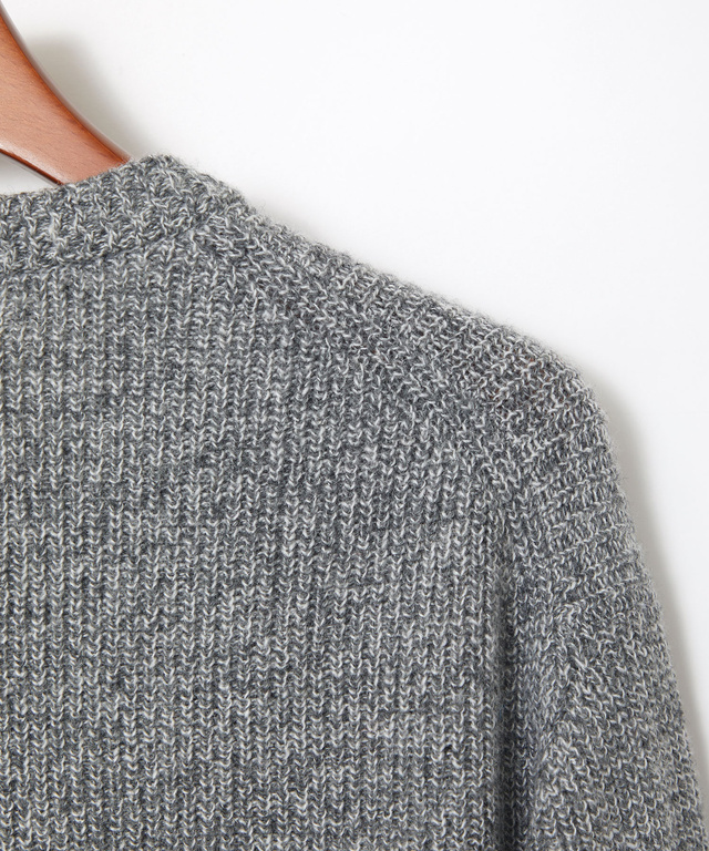 ウールブレンド ヘンリーネック ニット【手洗いOK】