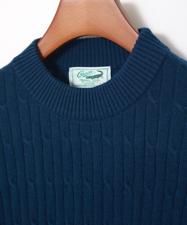 ウールブレンド ケーブル柄 ニット【手洗いOK】