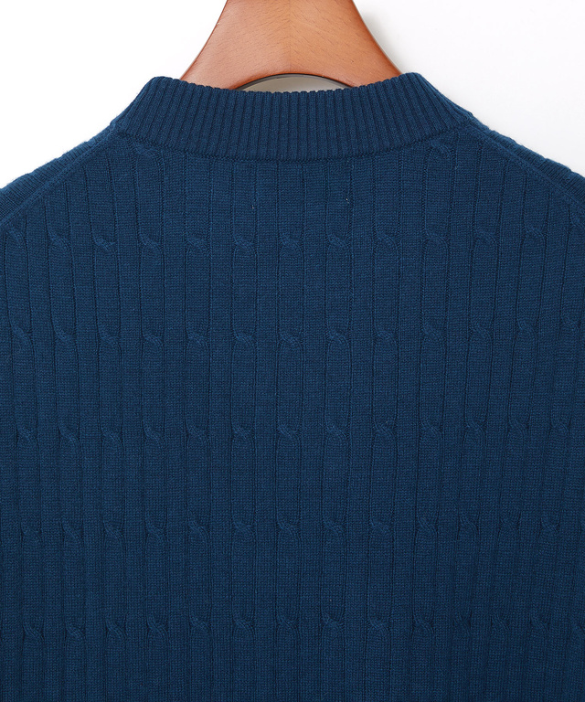 ウールブレンド ケーブル柄 ニット【手洗いOK】